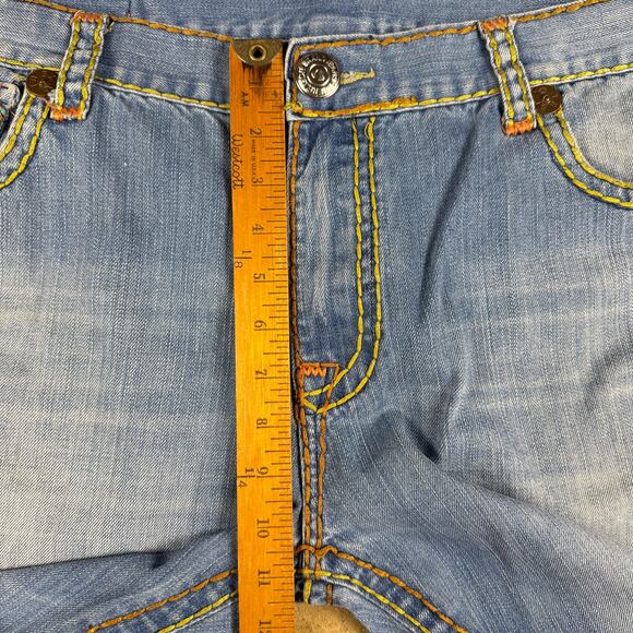 True Religion Jeans Men’s‎ 40 Rainbow Stitch Straight Leg Blue Denim Y2K - Picture 14 of 16